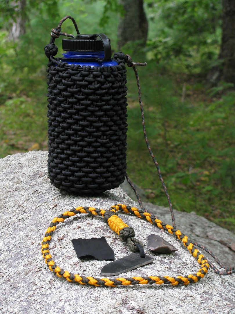 paracord flint/steel neck lanyard and nalgene cozy Survivalist Forum